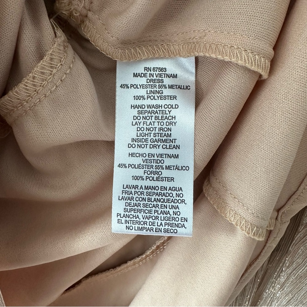 NWT SLNY Tiered Shimmer Shift Dress, Gold, Plus Size, 18 - Picture 10 of 11